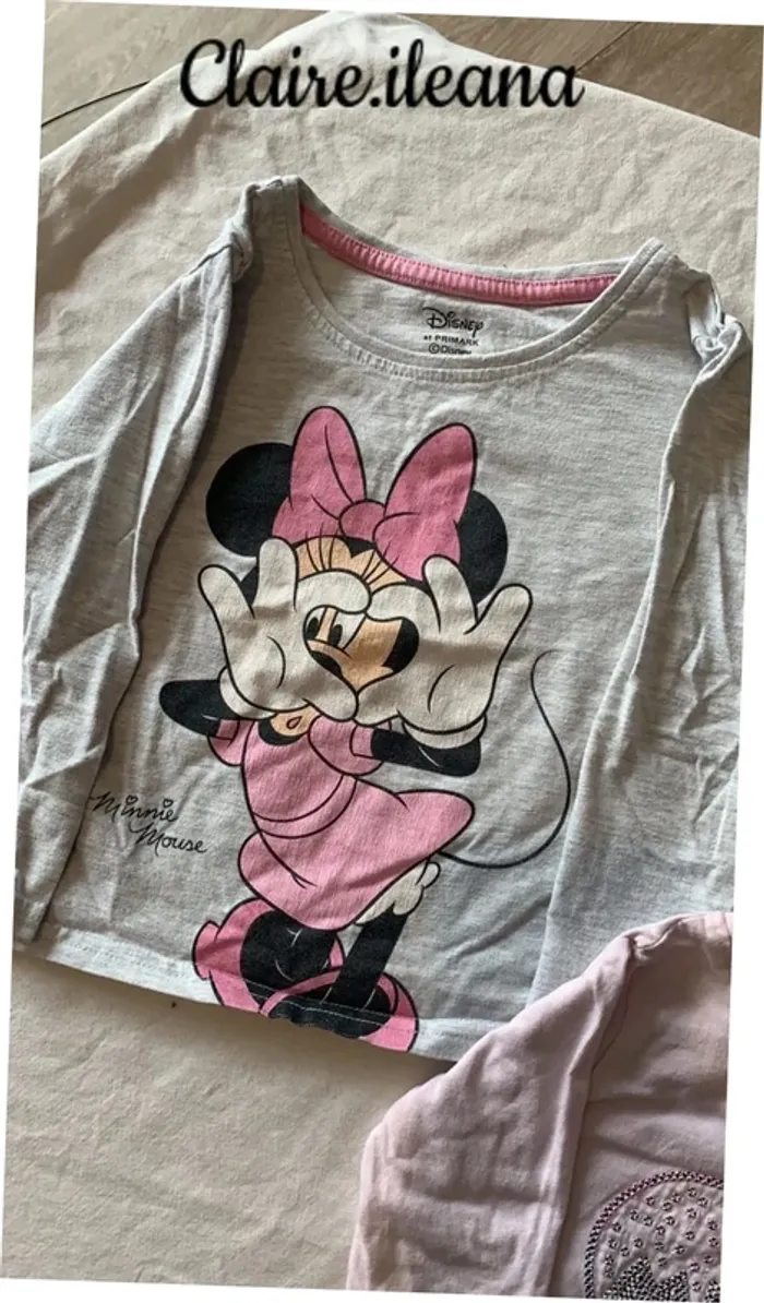 🛑 lot t-shirt 🛑 minnie 12 mois - photo numéro 2