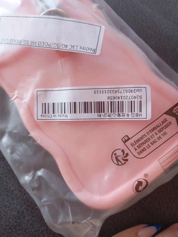 Coque rose redmi 13c + accessoires ( lance de téléphone, petit sticker coeur + sweet ) - photo numéro 6