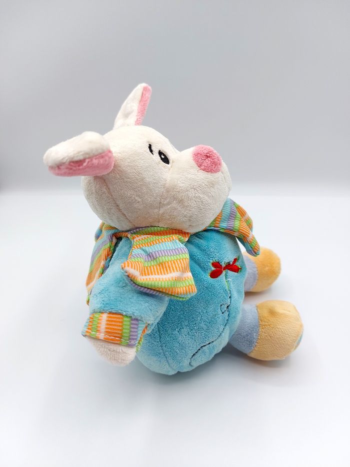 Peluche doudou chien blanc rose bleu CREDIT AGRICOLE CA Alpes Provence libellule - photo numéro 3