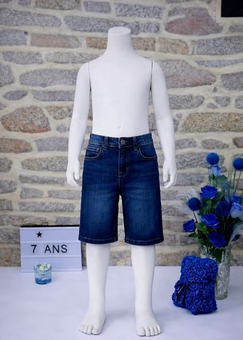 Bermuda en jean bleu Garçon taille 7 ans marque Vertbaudet 🎸