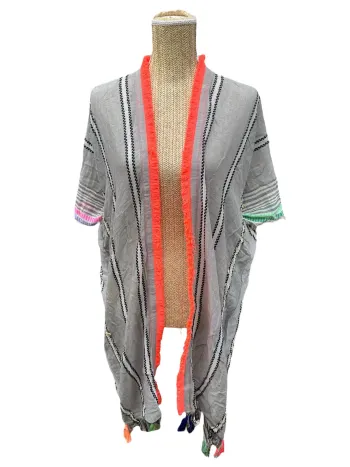 Gilet ouvert style poncho multicolore femme Taille Unique Neuf