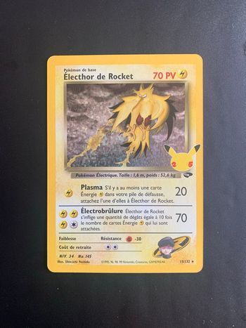 Carte Pokemon Electhor  25 ans