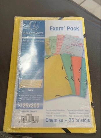 fiches Bristol 25  + 1 pochette de rangement - Exacompta