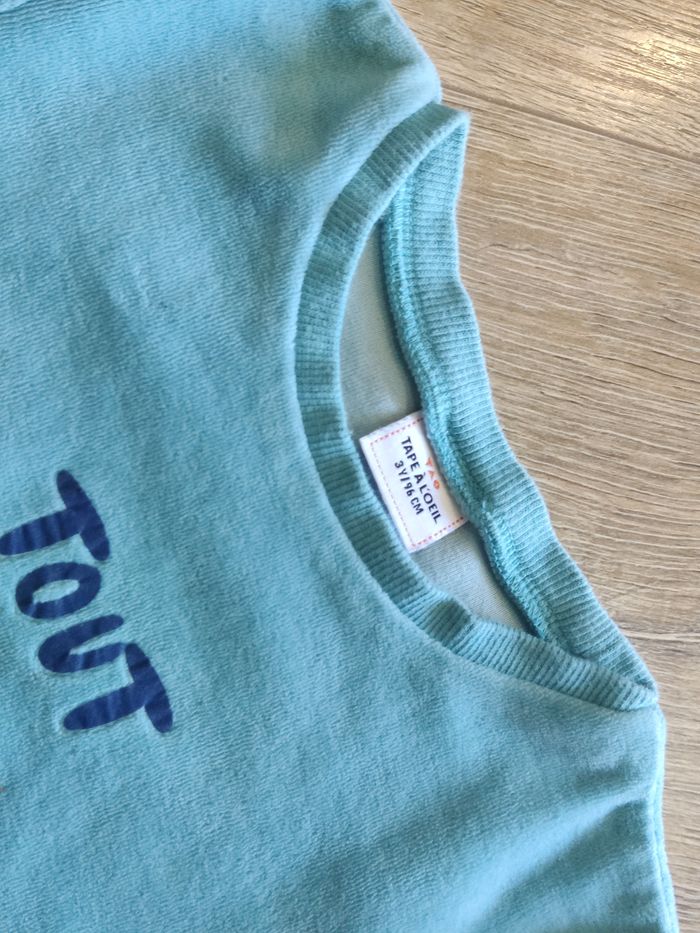 Pyjama velours bleu Tape à l'oeil Taille 3 ans - photo numéro 3