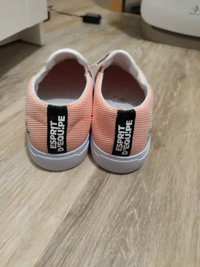Baskets slip on Lacoste toile abricot blanc 41 neuves - photo numéro 4