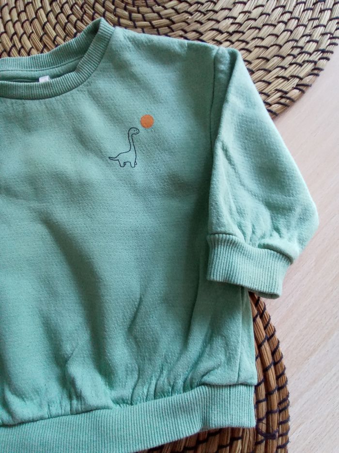 Ensemble jean + sweat tons vert menthe Orchestra taille 9 mois - photo numéro 3