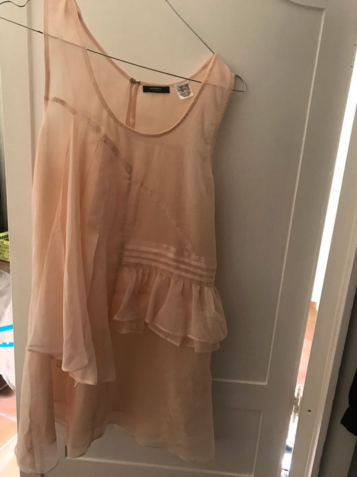 Blouse débardeur tunique rose poudre t 40 tbe la redoute création