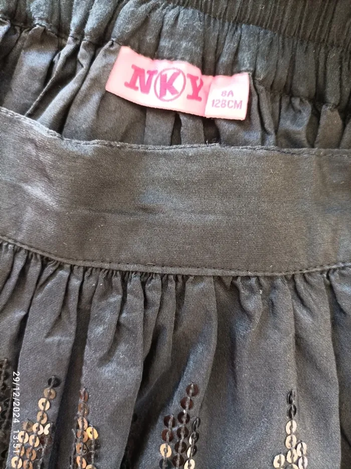 Mini jupe noire sequins 8 ans - photo numéro 3