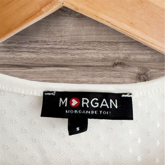 Blouse sans manches blanc avec transparence Morgan taille 36 S - photo numéro 4