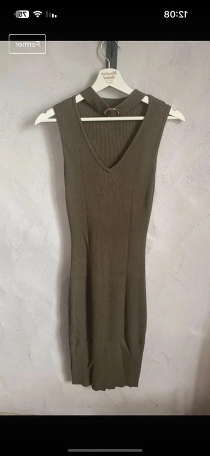 Robe longue à côtelé