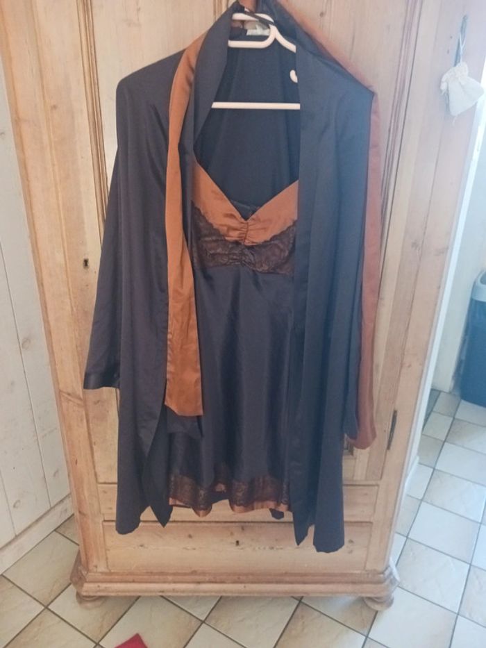 Kimono satin et nuisette femme taille 44 Darjeeling Neuf
