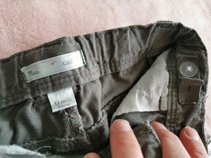 Pantalon à poches kaki mes petits cailloux 12 mois - photo numéro 3