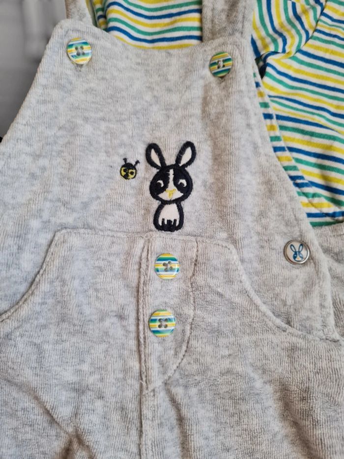 Ensemble garçon salopette velours t-shirt manches longues - photo numéro 2