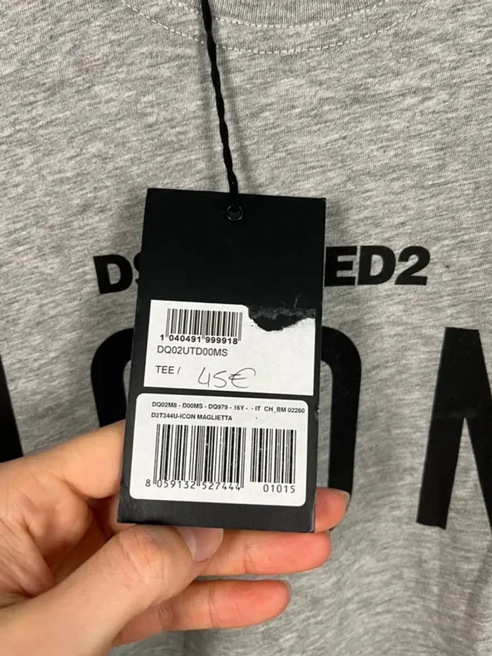 T-shirt gris Dsquared2 Icon neuf - photo numéro 3