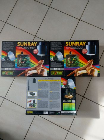 3 lampes sunray exo terra neuf 