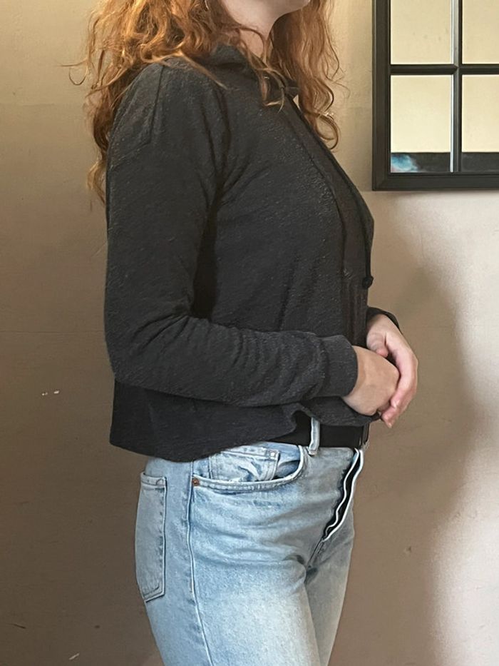 Sweat à capuche ample gris foncé - photo numéro 8