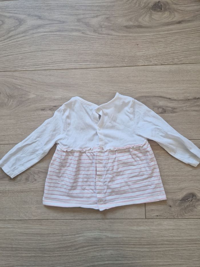 T-shirt bébé fille manches longues Kiabi 6 mois - photo numéro 3