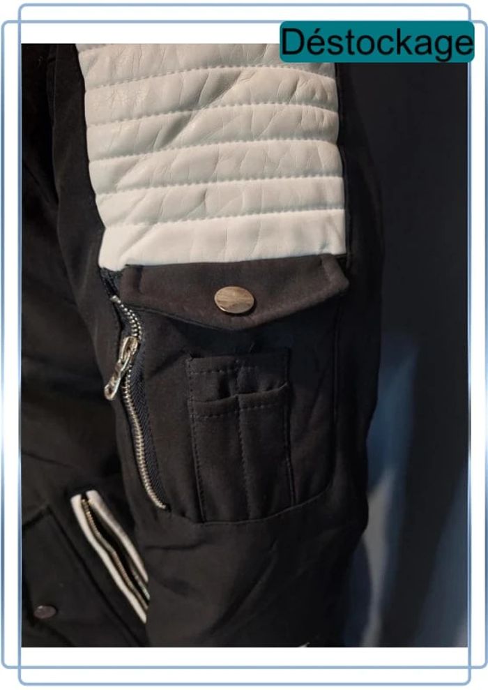 Blouson fourrure à capuche projet X - homme - noir et blanc - taille M (161) - photo numéro 7