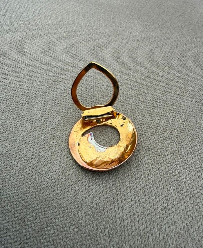 Broche vintage design circulaire texturé pour foulard - photo numéro 8