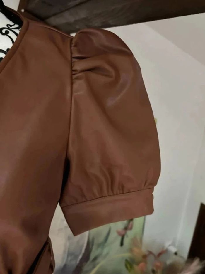 Robe portefeuille simili-cuir marron - photo numéro 5