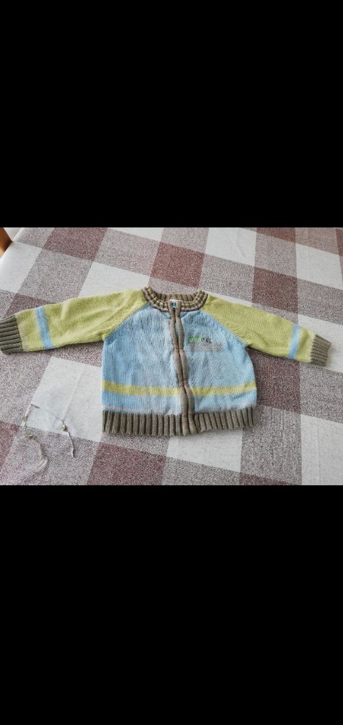 Gilet 18 mois zippé turquoise