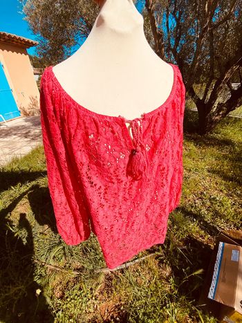 Ample Tunique en dentelle, rose, vif, taille unique