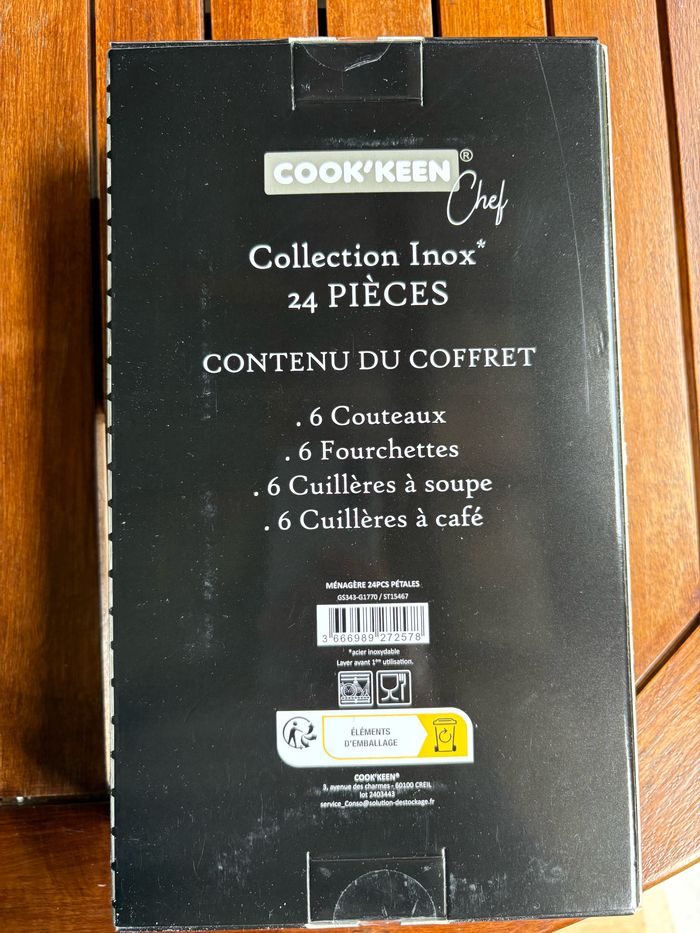 Coffret ménagère 24 pièces inox neuf - photo numéro 3