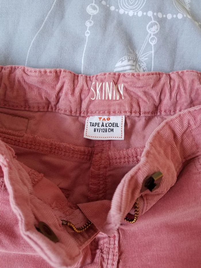 Pantalon skinny en velour rose TAO - photo numéro 2