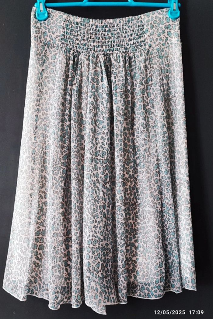 Ensemble jupe et blouse motif Léopard bleu Damart - photo numéro 4