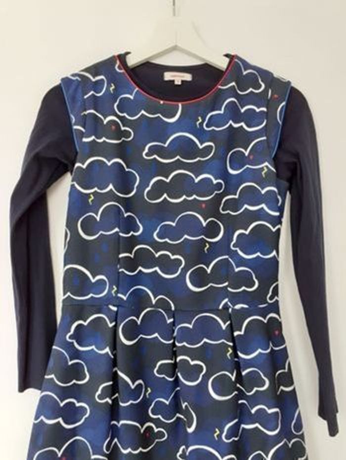Robe 12 ans Catimini bleu et blanc - photo numéro 2
