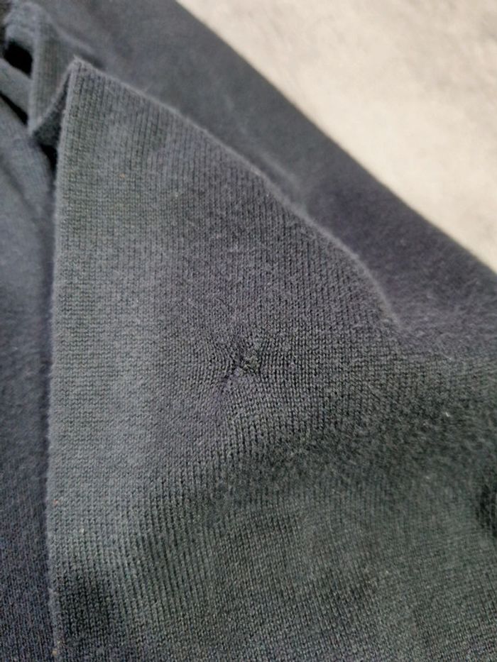 Pull Col V Tommy Hilfiger Noir Logo Brodé Taille L Homme - photo numéro 10