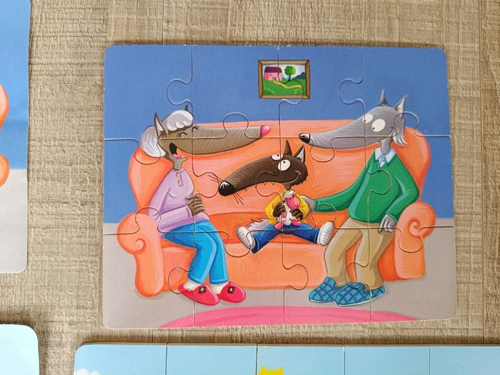 3 puzzles en bois petit loup - photo numéro 3