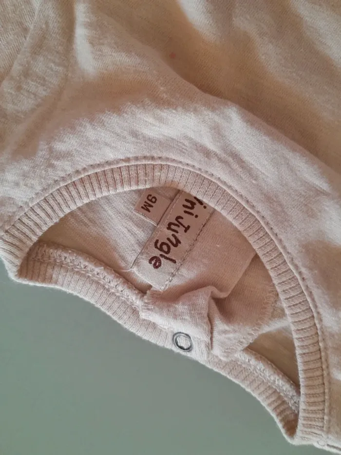 T-shirt manches courtes beige 9mois - photo numéro 2