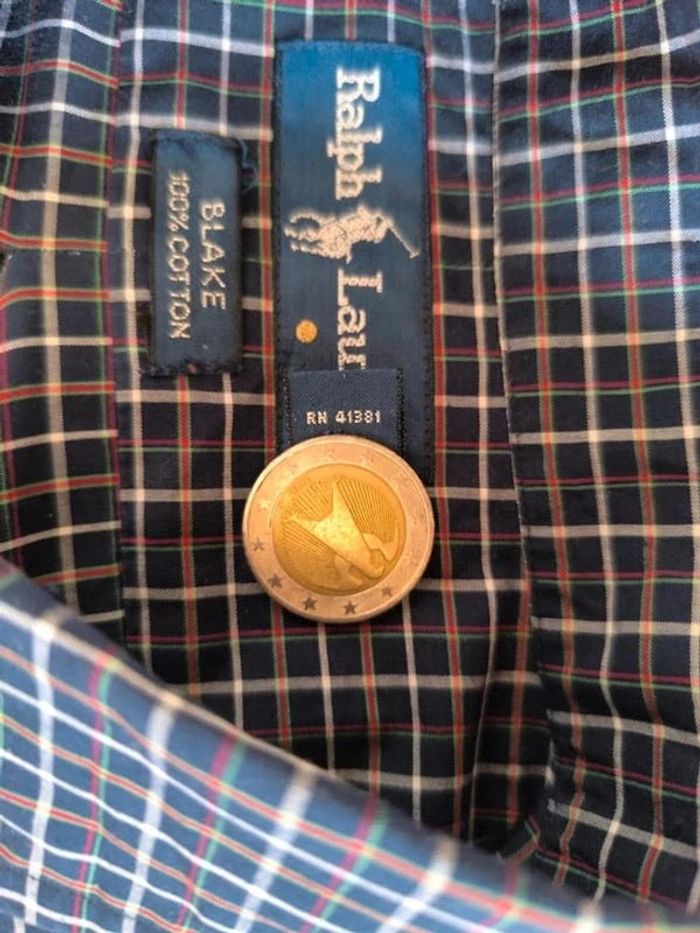 Chemise à carreaux - Ralph Lauren - Blake - Logo brodé violet - noir, blanc - Taille XXL - photo numéro 9
