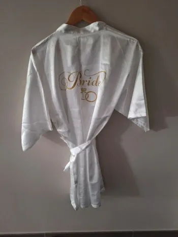 Peignoir blanc or mariée taille L