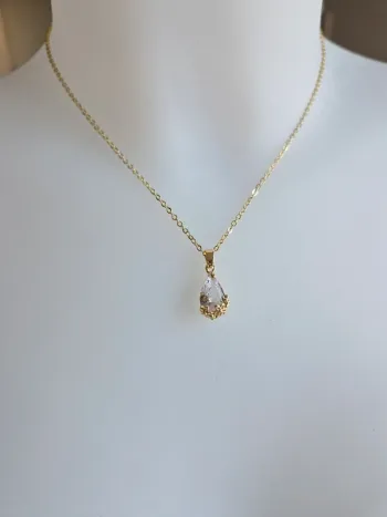 Collier fantaisie doré goutte