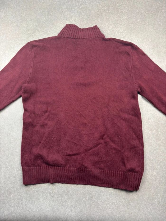 Pull d’hiver half zip 1/4 zip Ralph Lauren rouge col camionneur taille M - photo numéro 3