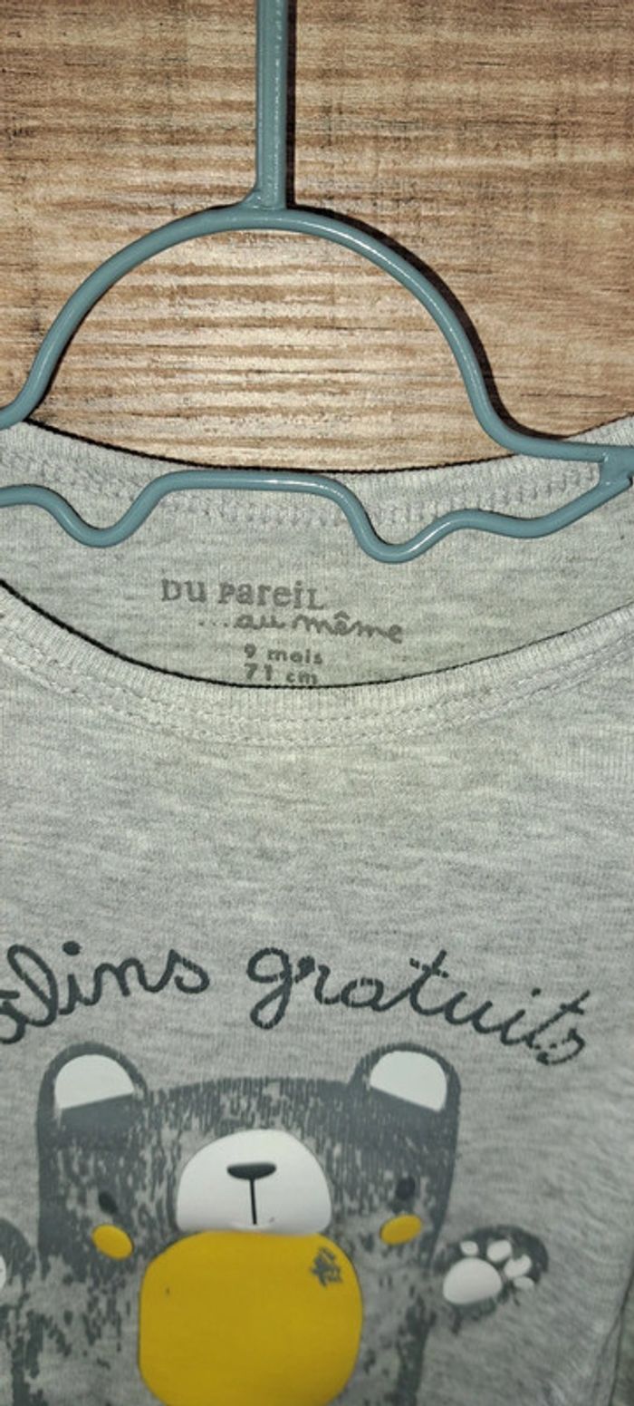 Body gris Du Pareil au Même 9 mois - photo numéro 3