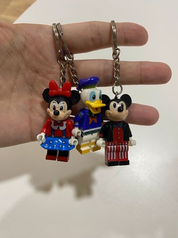 Lot de portes clefs façon lego donald minnie et mickey