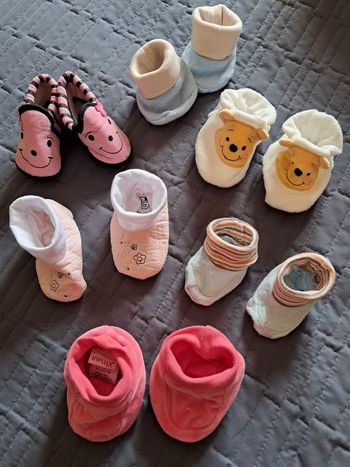 Lot 6 paires de chaussons bébé 
