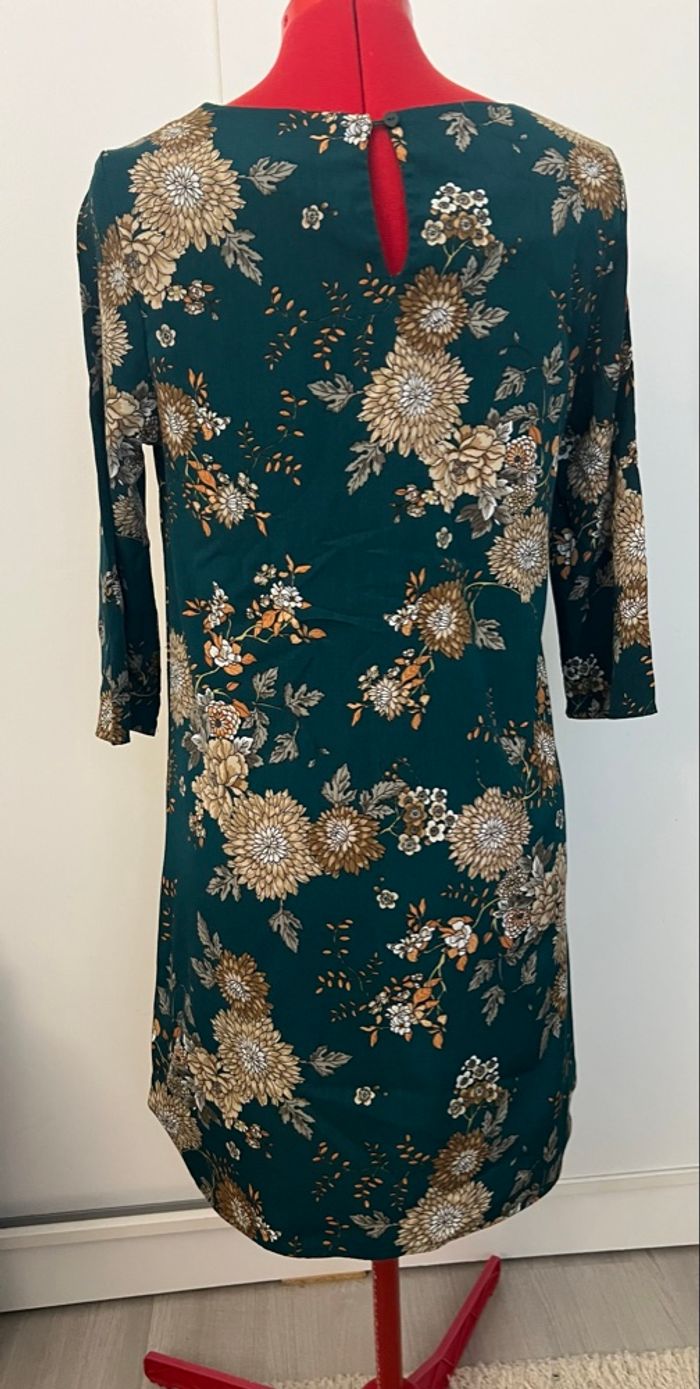 Robe droite manches 3/4 fleurie verte Goa collection - photo numéro 5