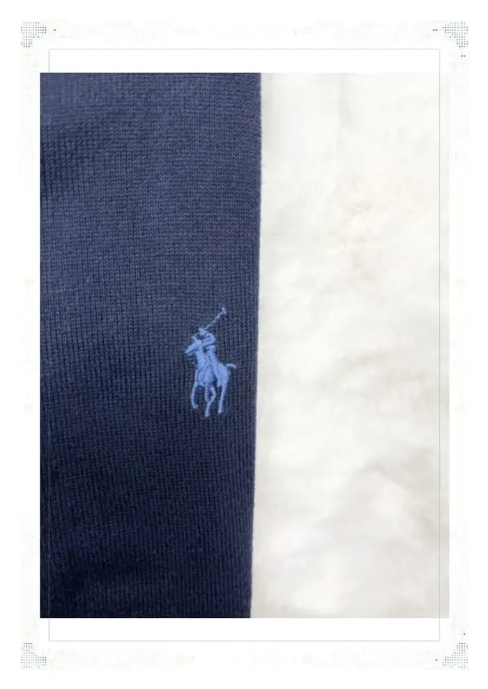 Ralph Lauren pull ras de cou bleu marine homme taille S slim fit 100% pima coton - photo numéro 6