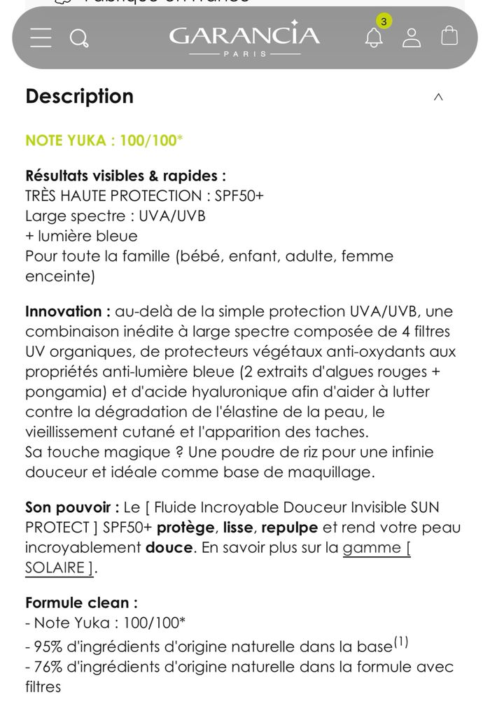 Fluide incroyable sun protect Garancia 20 ml neuf - photo numéro 6