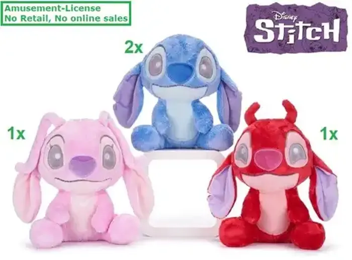 lot Disney Lilo & Stitch Snuggletime Peluche 3 assortis 23cm