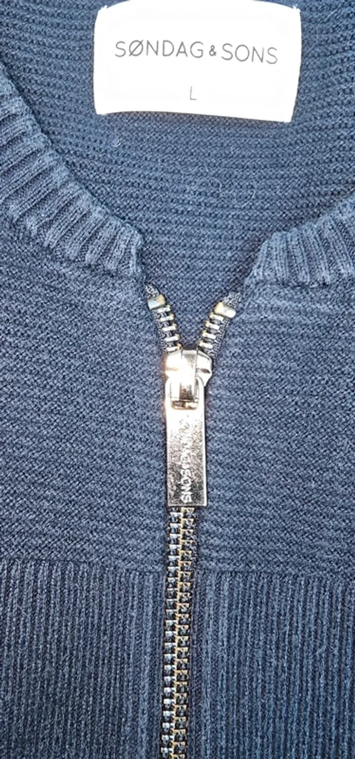 Cardigan zippée sondag & sons .100%
Coton, bleu marine - photo numéro 3