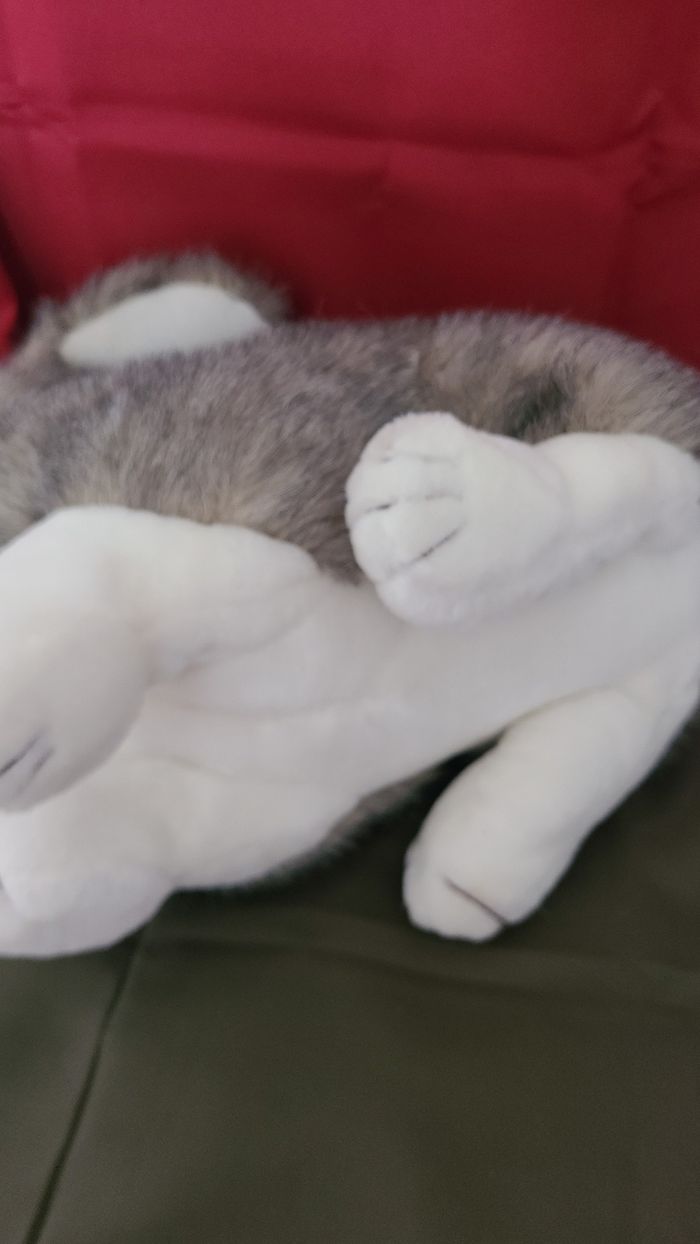 peluche lapin gris blanc eluz - photo numéro 7