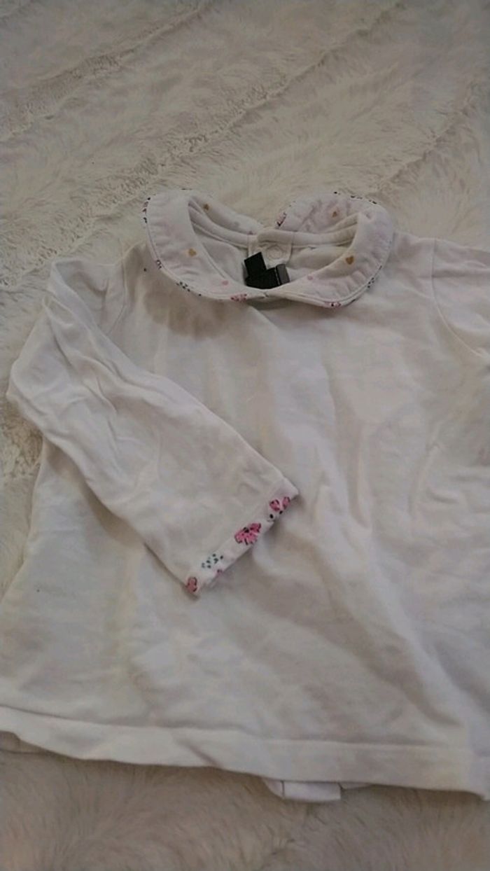 T shirt col Claudine bébé fille - photo numéro 2