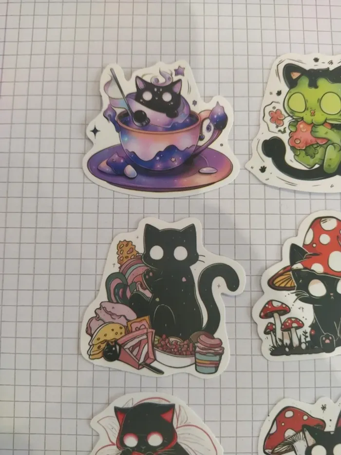 Lot d'autocollants thème chat noir (lot F) - photo numéro 2