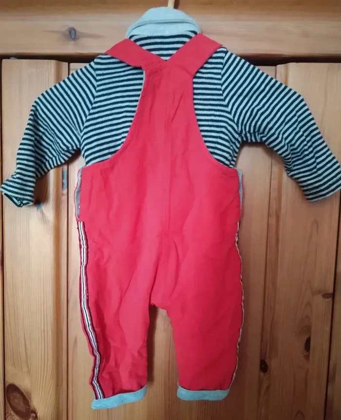 Ensemble salopette + polo Mickey 6 mois - photo numéro 2