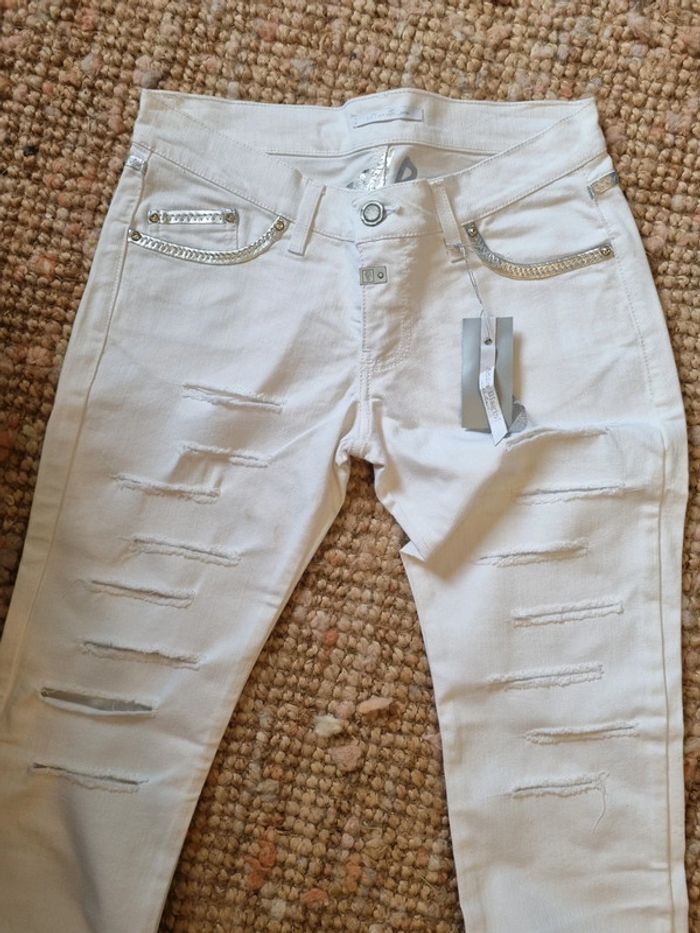 Pantalon jean blanc déchiré T44 - photo numéro 2